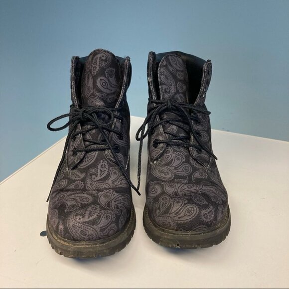 TIMBERLAND Sz 8 Paisley Limited  Edition Moto Combat Type Lace Up Boots - Picture 2 of 10